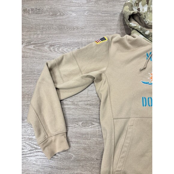 Nike Miami Dolphins Salute to Service Hoodie Medium Tan Camo NFL On Field - Picture 5 of 8